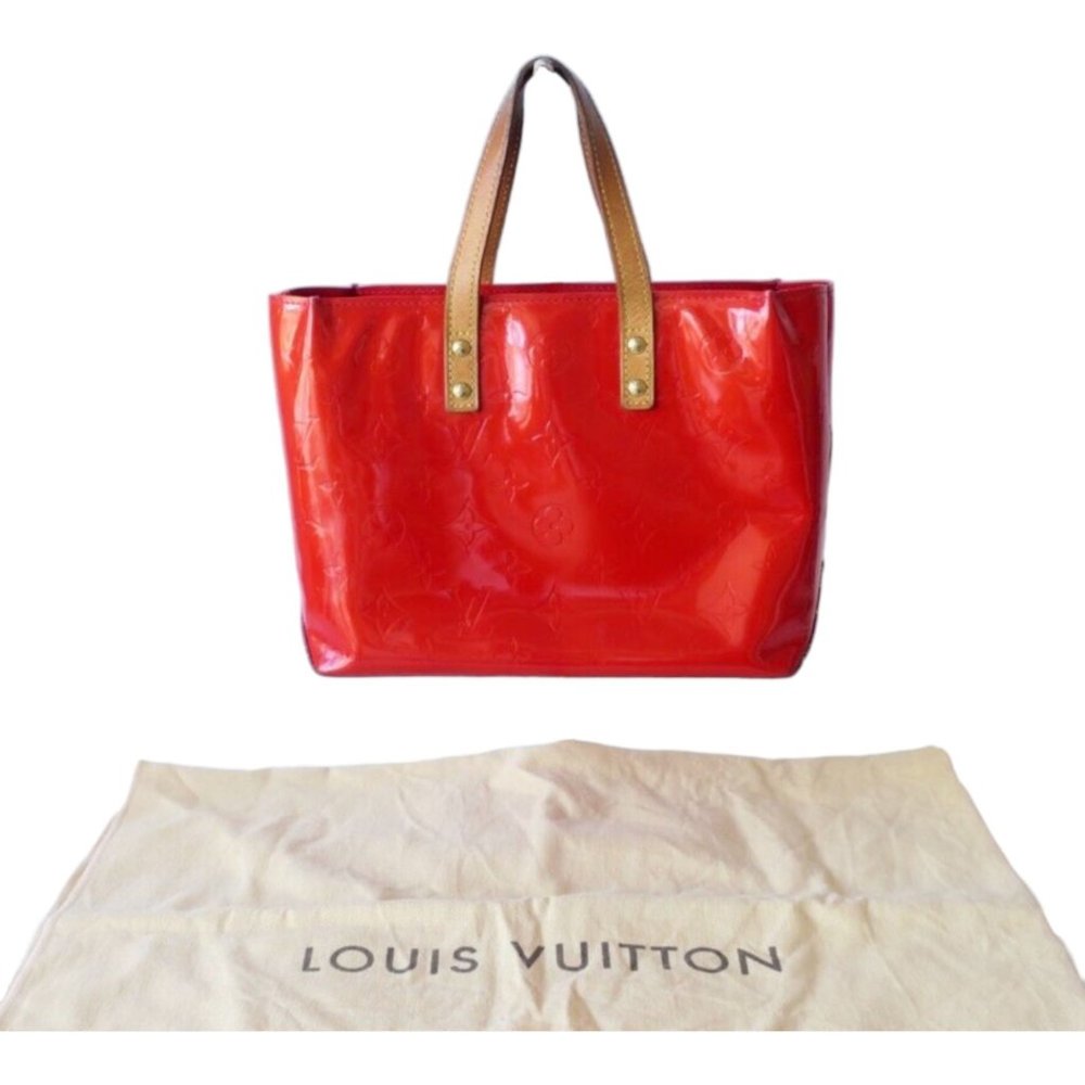 340189F V Louis Vuitton Tote Bag Reade PM Red Vernis - Picture 1 of 10